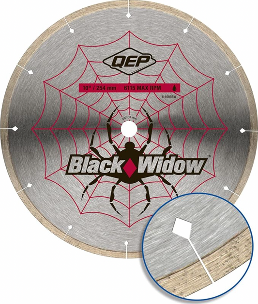 10" Black Widow Blade by QEP - Professional-Grade Diamond Blade for Precise Cutting