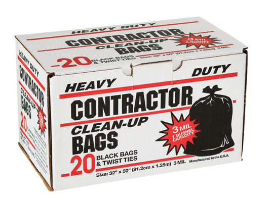 PRIMROSE PLASTICS/COM 11520 Heavy Duty Contractor Garbage/Refuse Bag, 20-Ct