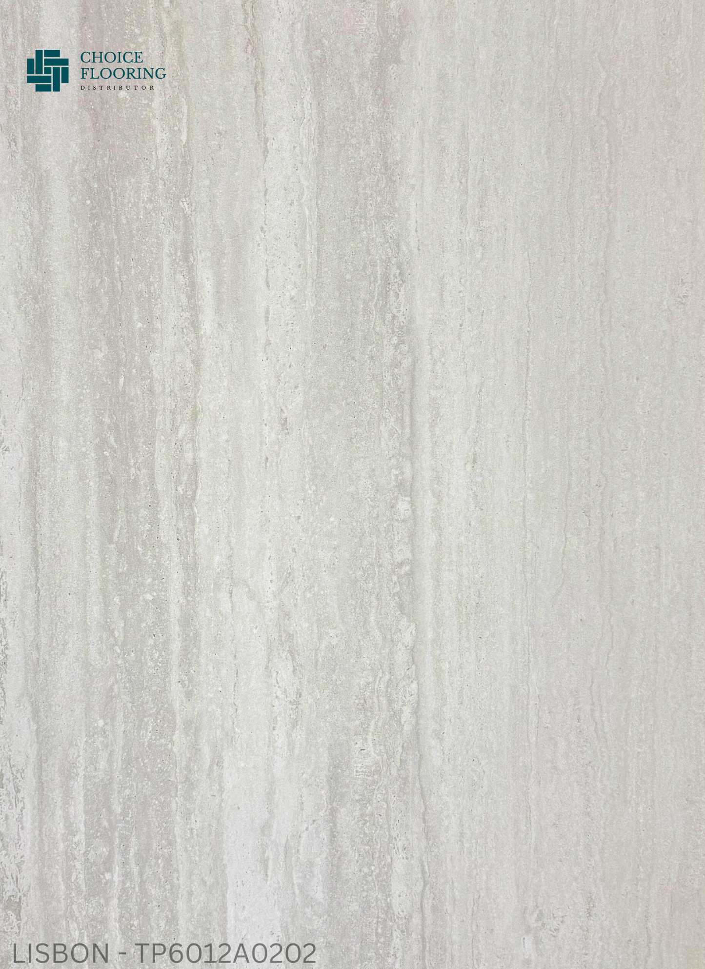 Textured gray flooring sample with CF logo and product code.